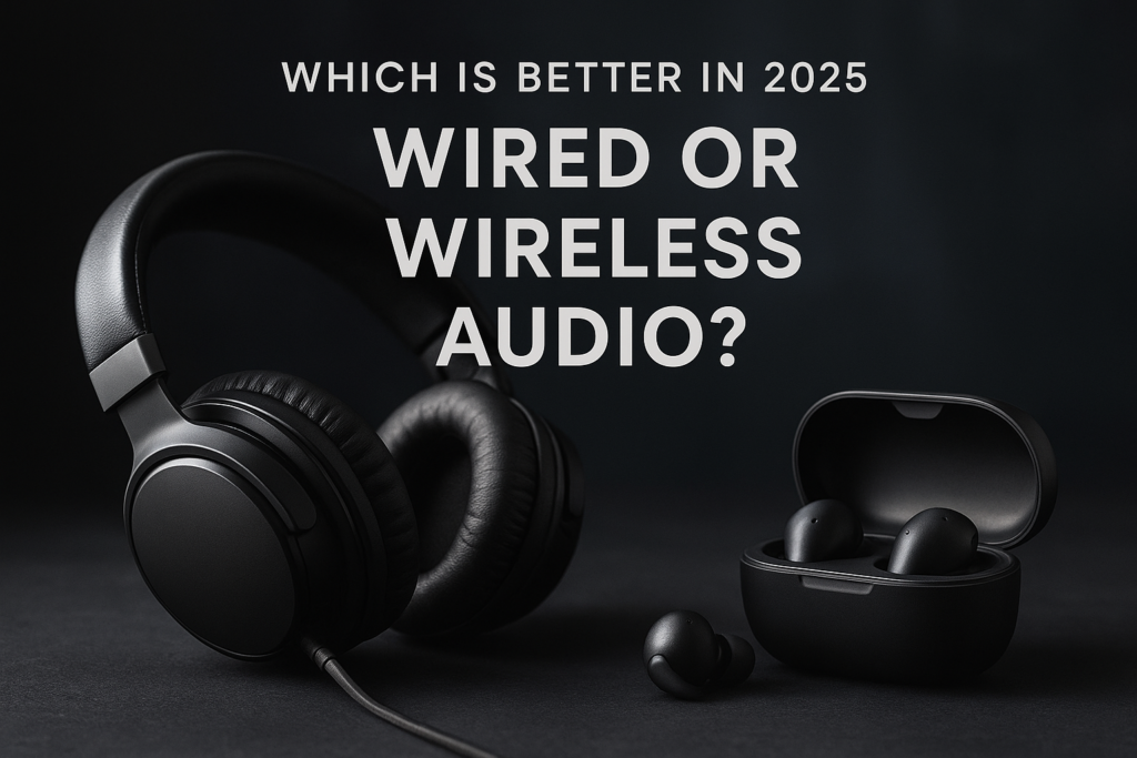 Wired vs wireless audio comparison in 2025 showing sound quality, latency, and codec differences