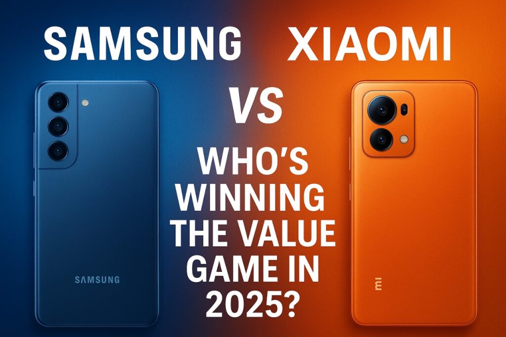 Samsung vs Xiaomi 2025 smartphone lineup comparison showing pricing, software, cameras, battery, and value-for-money features.