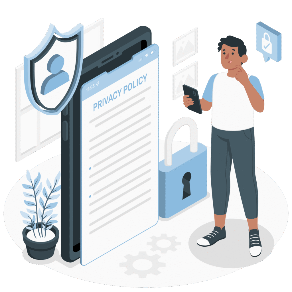 Illustration showing policy document updates and time refresh concept representing Vibetric’s regular privacy policy revisions