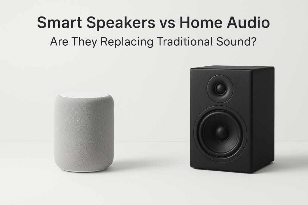 Smart speakers vs home audio comparison showing convenience and sound quality in 2025