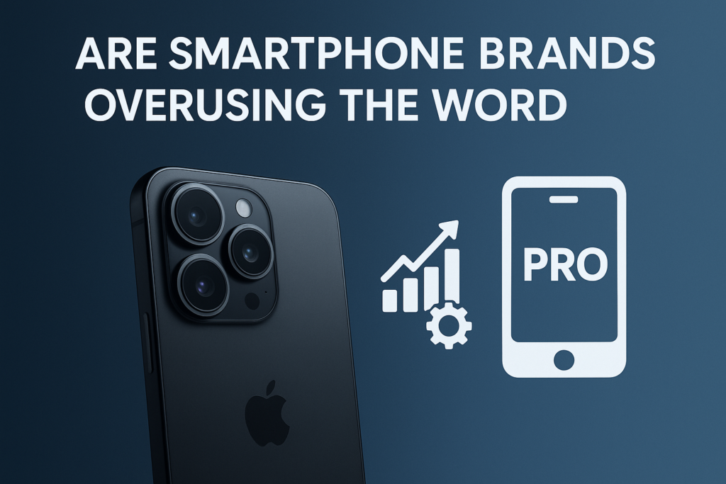 Smartphone Pro models showing camera modules, premium displays, and flagship design differences