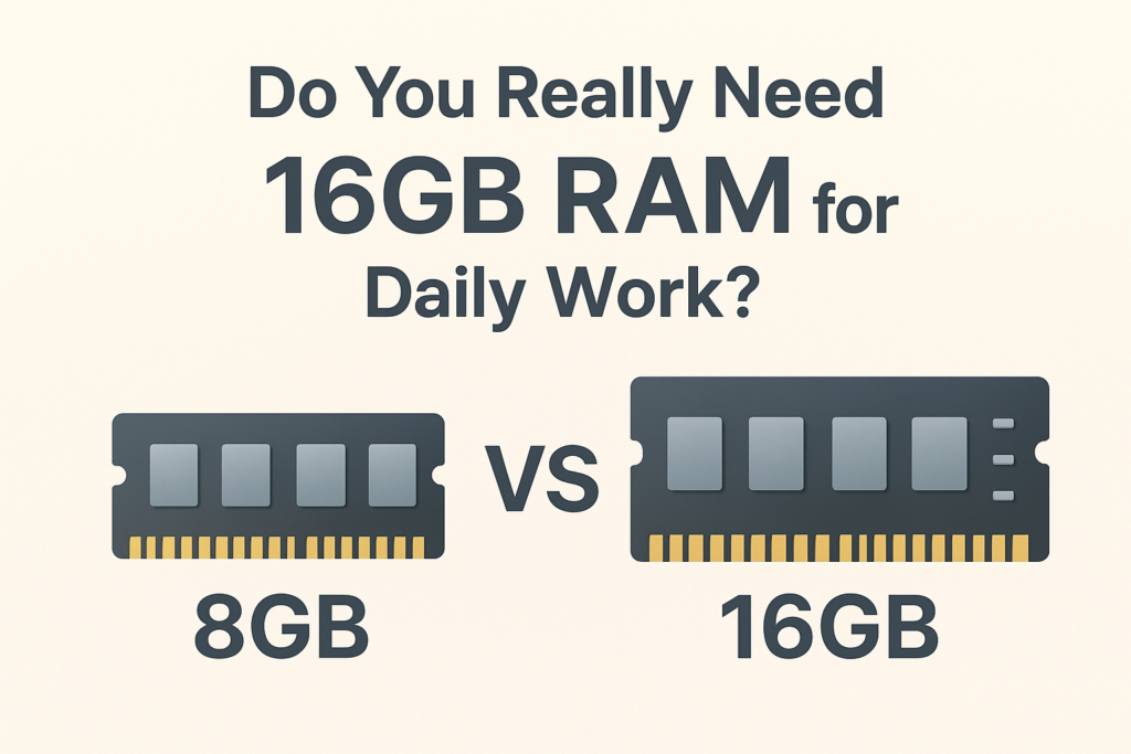16GB RAM laptop comparison showing real-world performance differences for everyday tasks in 2025