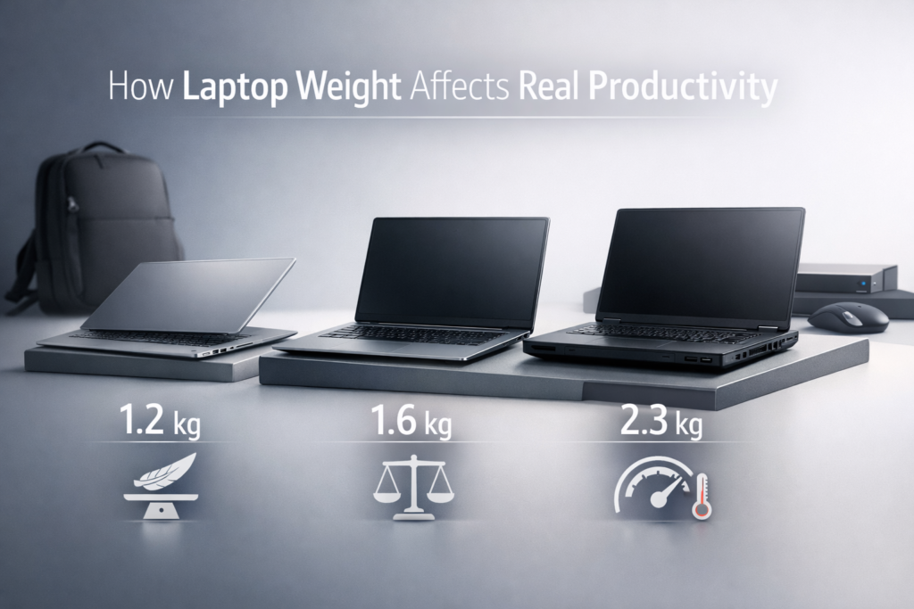 Comparison of laptop weights and productivity