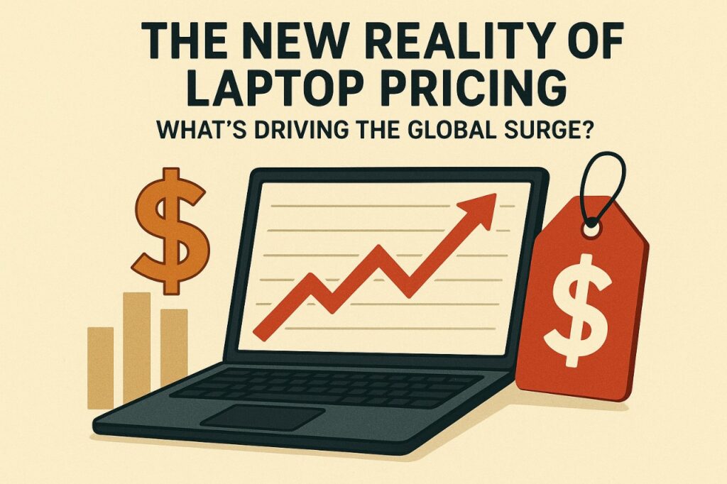 Global laptop price trends 2025 showing rising costs influenced by supply chains and component shortages