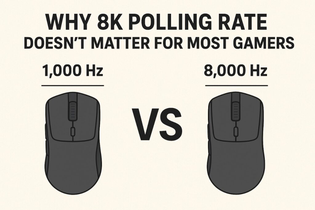 8K polling rate gaming comparison showing why higher mouse polling rates offer minimal real-life benefits for most players.