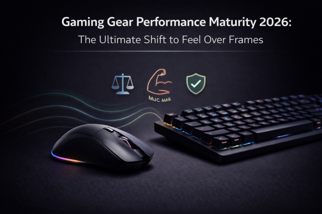Gaming gear performance maturity 2026 chart showing perception plateau vs engineering progress.