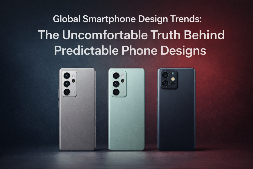 Global smartphone design trends showing predictable modern phone designs