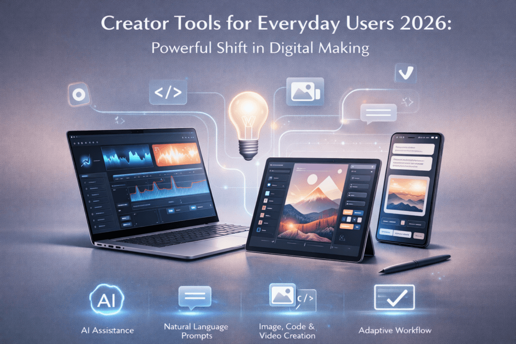 creator tools for everyday users 2026 AI creative workflow interface