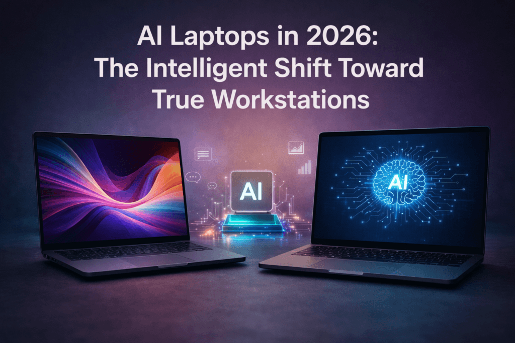 AI laptops with integrated neural processing units and adaptive local inference