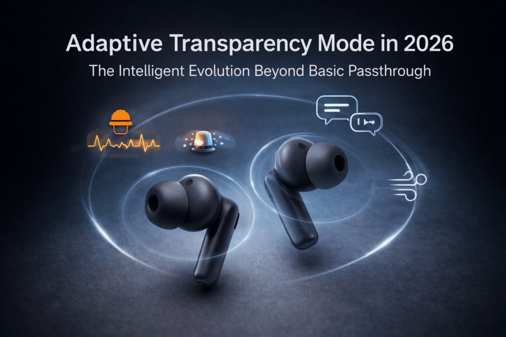 adaptive transparency mode adjusting environmental sound in real time