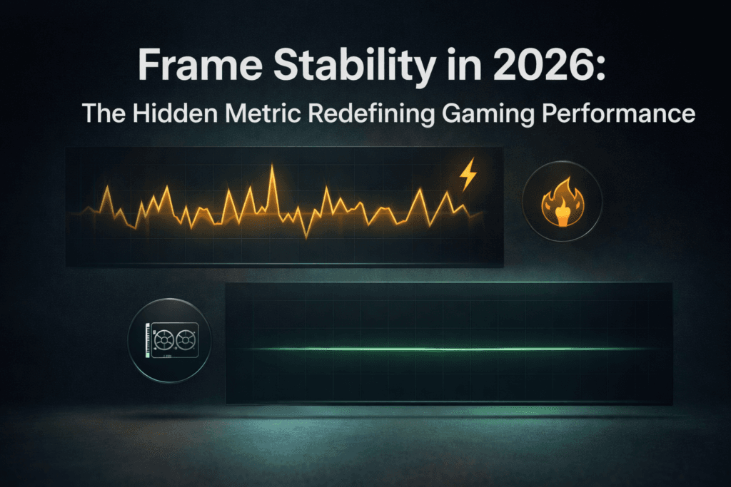 frame stability comparison showing consistent frame pacing versus fluctuating FPS