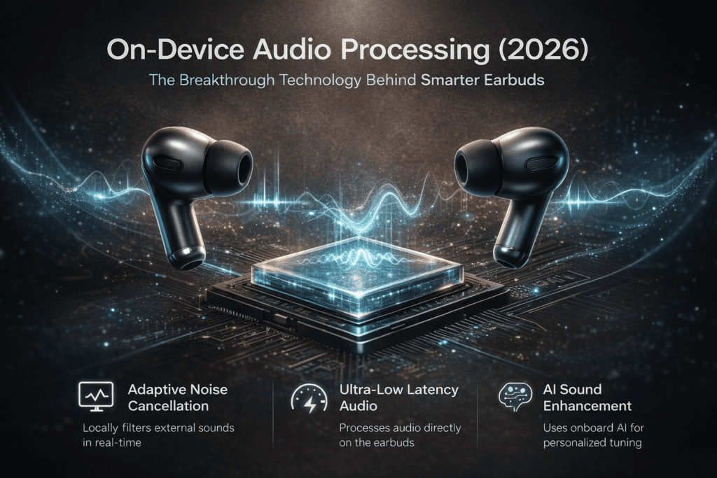 on-device audio processing technology inside modern wireless earbuds
